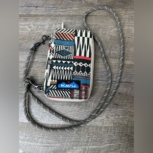 Kavu Go Time Wallet Canvas Crossbody Bag Geometric Purse Travel Organizer